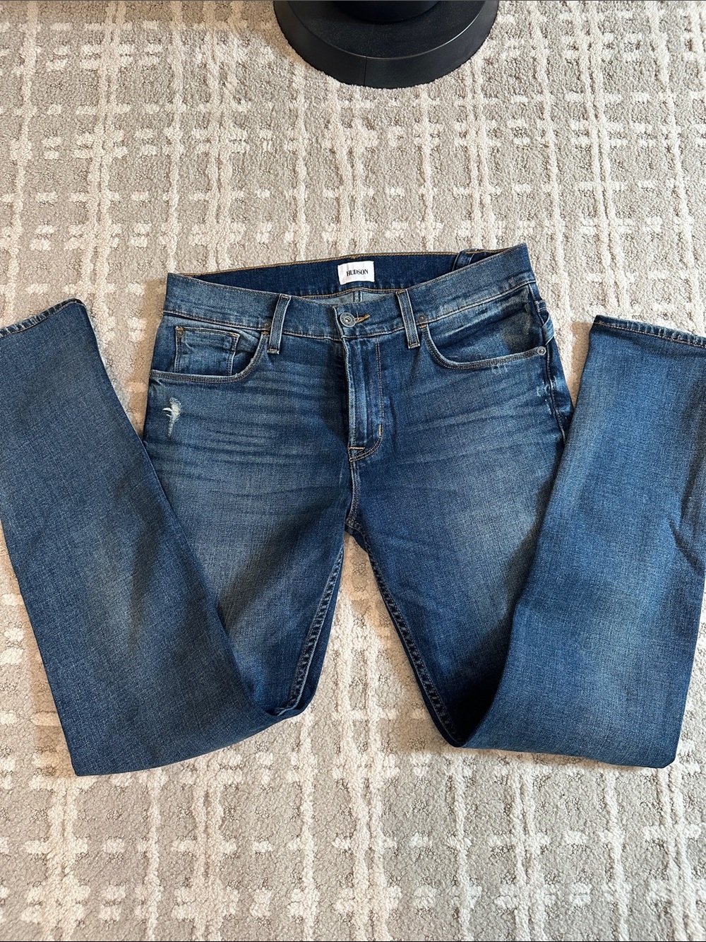 Hudson Men's Slim Straight Jeans in Dark Blue Wash